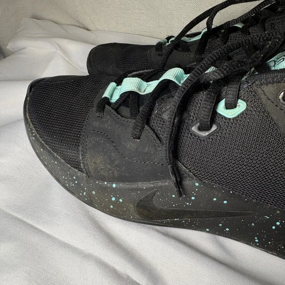 Nike PG 2.5 Mens Basketball Shoes Black Teal Speckled BQ8452-003 Size 11.5